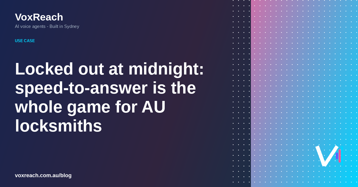 Locked out at midnight: speed-to-answer is the whole game for AU locksmiths